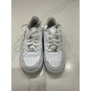 Nike Air Force 1 Low Triple White Leather Sneakers Boys Kids Size 7Y FV5951-111